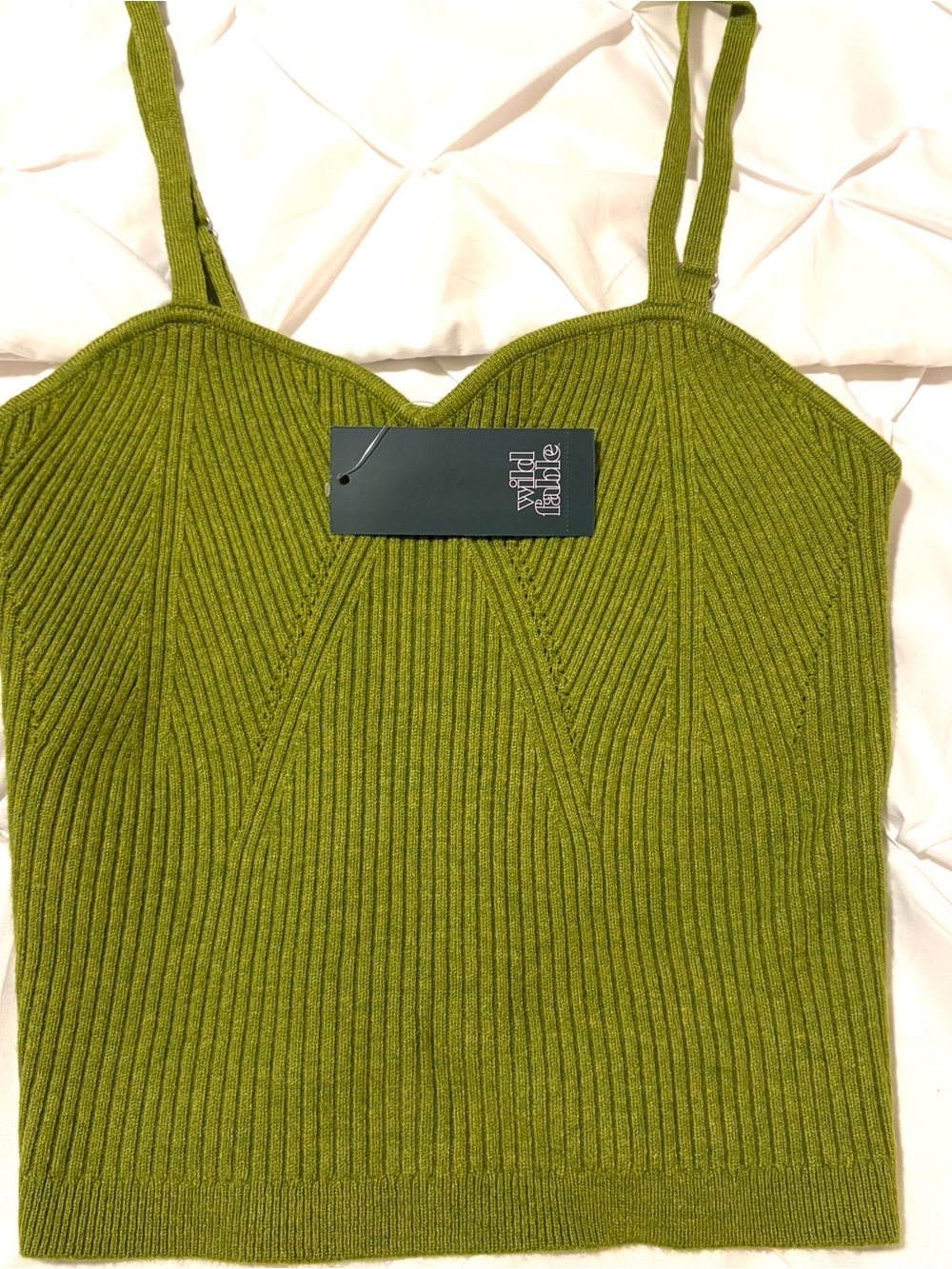 Wild Fable Green Apple Cropped Sweater Tank, Size Medium NWT